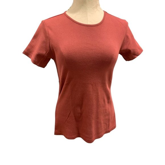 Medium Izod Ladies 1990s Vintage Short Sleeve Tshirt Mauve Pink - Picture 1 of 7